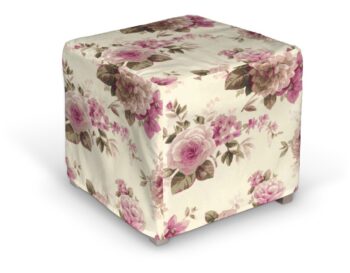 Poťah na kocku Solsta Pällbo, ružovo-béžové ruže na krémovom podklade, Poťah na kocku Solsta Pällbo, Londres, 141-07