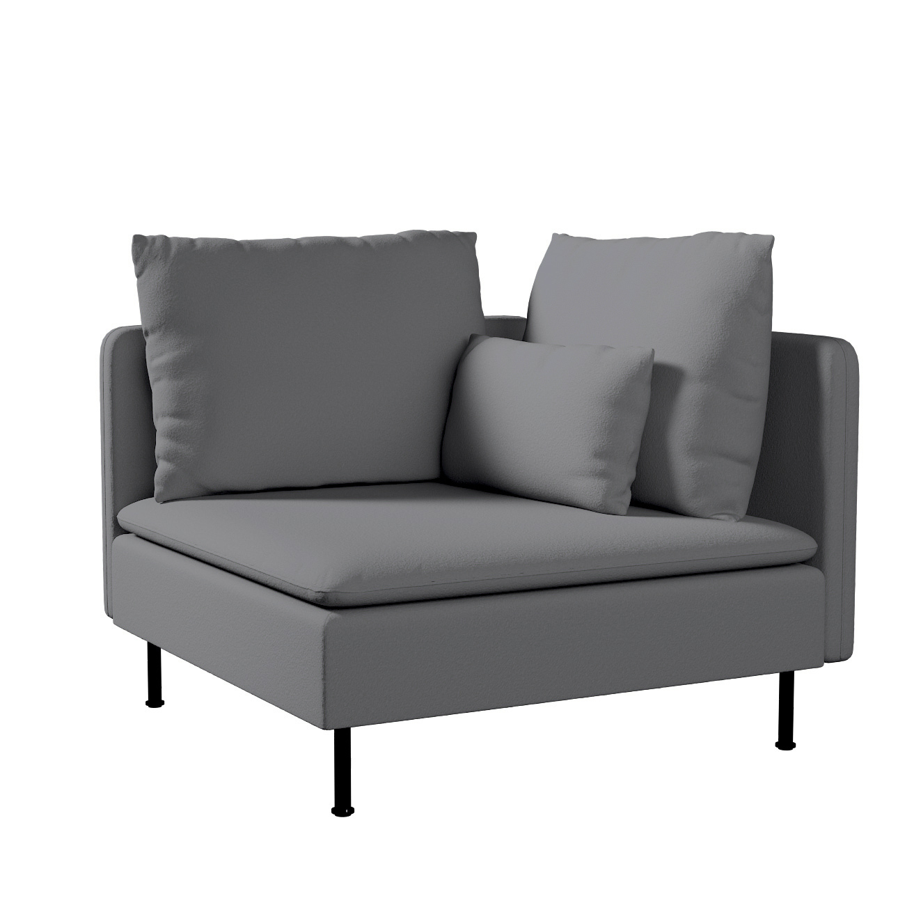 Poťah na rohový diel Söderhamn, ciemny szary, Poťah na rohový diel Söderhamn, Teddy, 702-83 Poťah na rohový diel Söderhamn, ciemny szary, Poťah na rohový diel Söderhamn, Teddy, 702-83