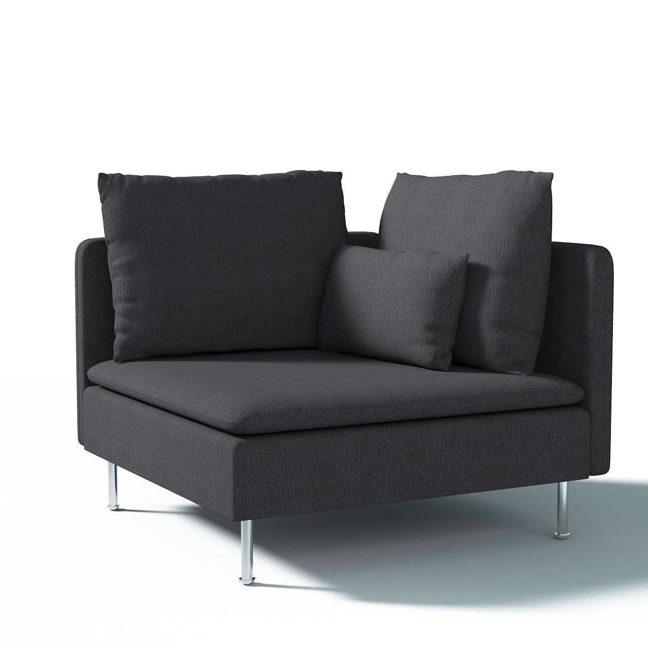 Poťah na rohový diel Söderhamn, grafitová, Poťah na rohový diel Söderhamn, Chenille, 160-37 Poťah na rohový diel Söderhamn, grafitová, Poťah na rohový diel Söderhamn, Chenille, 160-37