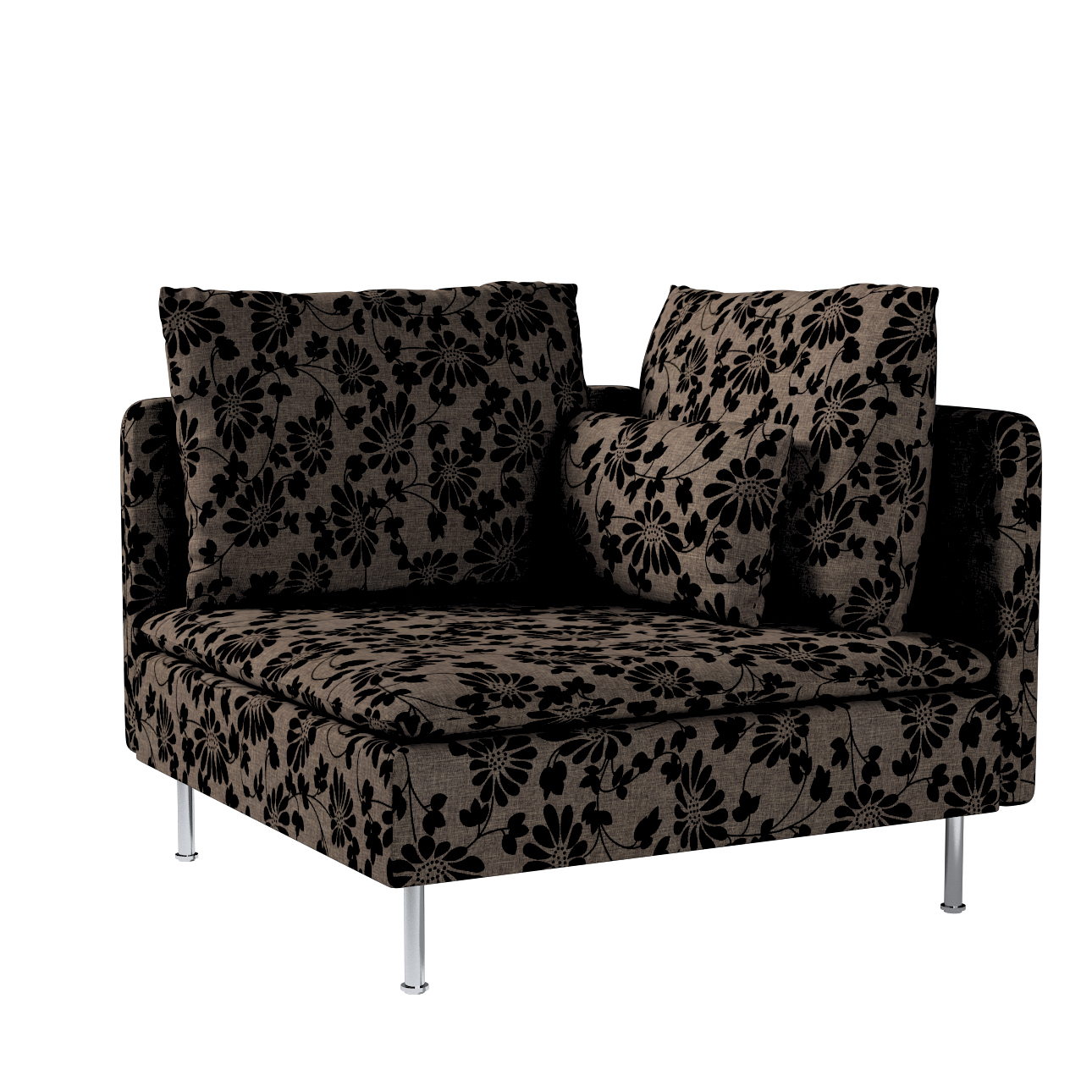 Poťah na rohový diel Söderhamn, hnedá a čierna, Poťah na rohový diel Söderhamn, Living 2, 162-10 Poťah na rohový diel Söderhamn, hnedá a čierna, Poťah na rohový diel Söderhamn, Living 2, 162-10