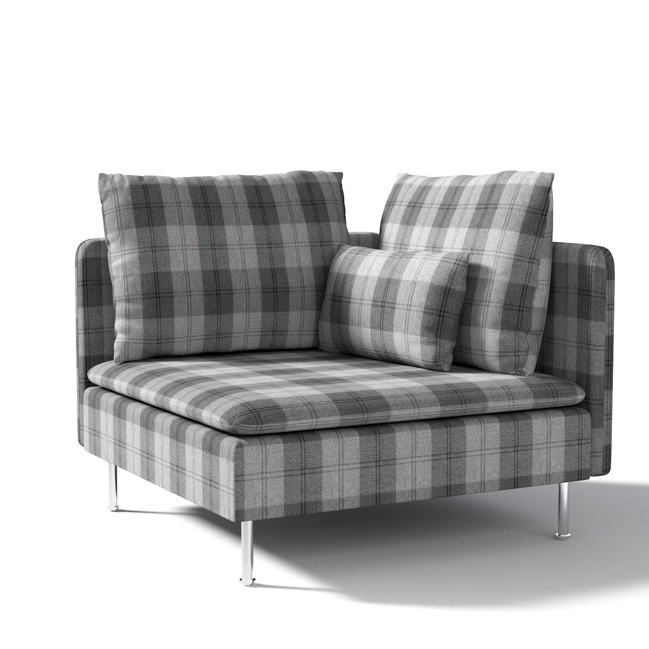 Poťah na rohový diel Söderhamn, sivo - grafitové káro, Poťah na rohový diel Söderhamn, Edinburg, 115-75 Poťah na rohový diel Söderhamn, sivo - grafitové káro, Poťah na rohový diel Söderhamn, Edinburg, 115-75