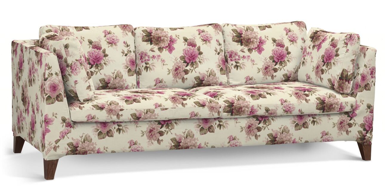 Poťah na sedačku Stockholm 3 - os., ružovo-béžové ruže na krémovom podklade, Poťah na sedačku Stockholm 3-os., Londres, 141-07 Poťah na sedačku Stockholm 3 - os., ružovo-béžové ruže na krémovom podklade, Poťah na sedačku Stockholm 3-os., Londres, 141-07