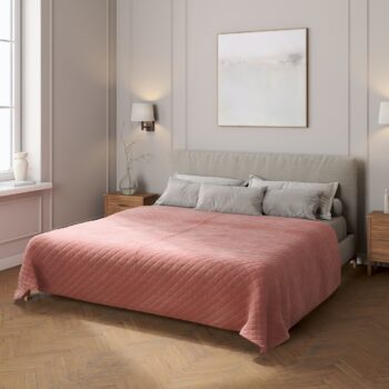 Prehoz prešívaný do kosoštvorcov, Koral, Velvet, 704-30