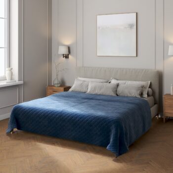 Prehoz prešívaný do kosoštvorcov, Mørkeblå, Velvet, 704-29