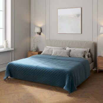 Prehoz prešívaný do kosoštvorcov, Petroliumsblå, Velvet, 704-16