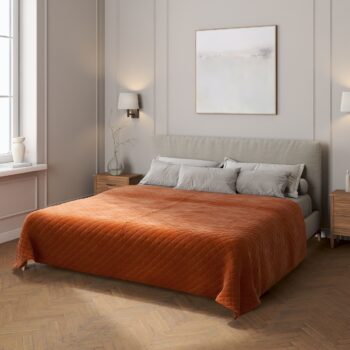 Prehoz prešívaný do kosoštvorcov, Terracotta, Velvet, 704-33