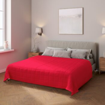 Prehoz prešívaný do štvorcov, červená, Quadro, 136-19