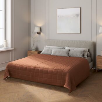 Prehoz prešívaný do štvorcov, hnedá, Loneta, 133-09