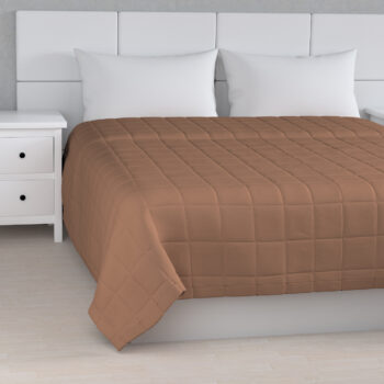 Prehoz prešívaný do štvorcov, mocca, Cotton Panama, 702-02