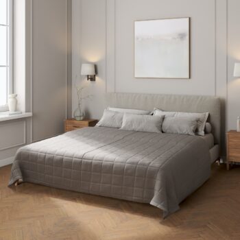 Prehoz prešívaný do štvorcov, sivá, Edinburg, 115-81