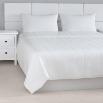 Prehoz  s pozdĺžným prešívaním, biela, Damasco, 141-78