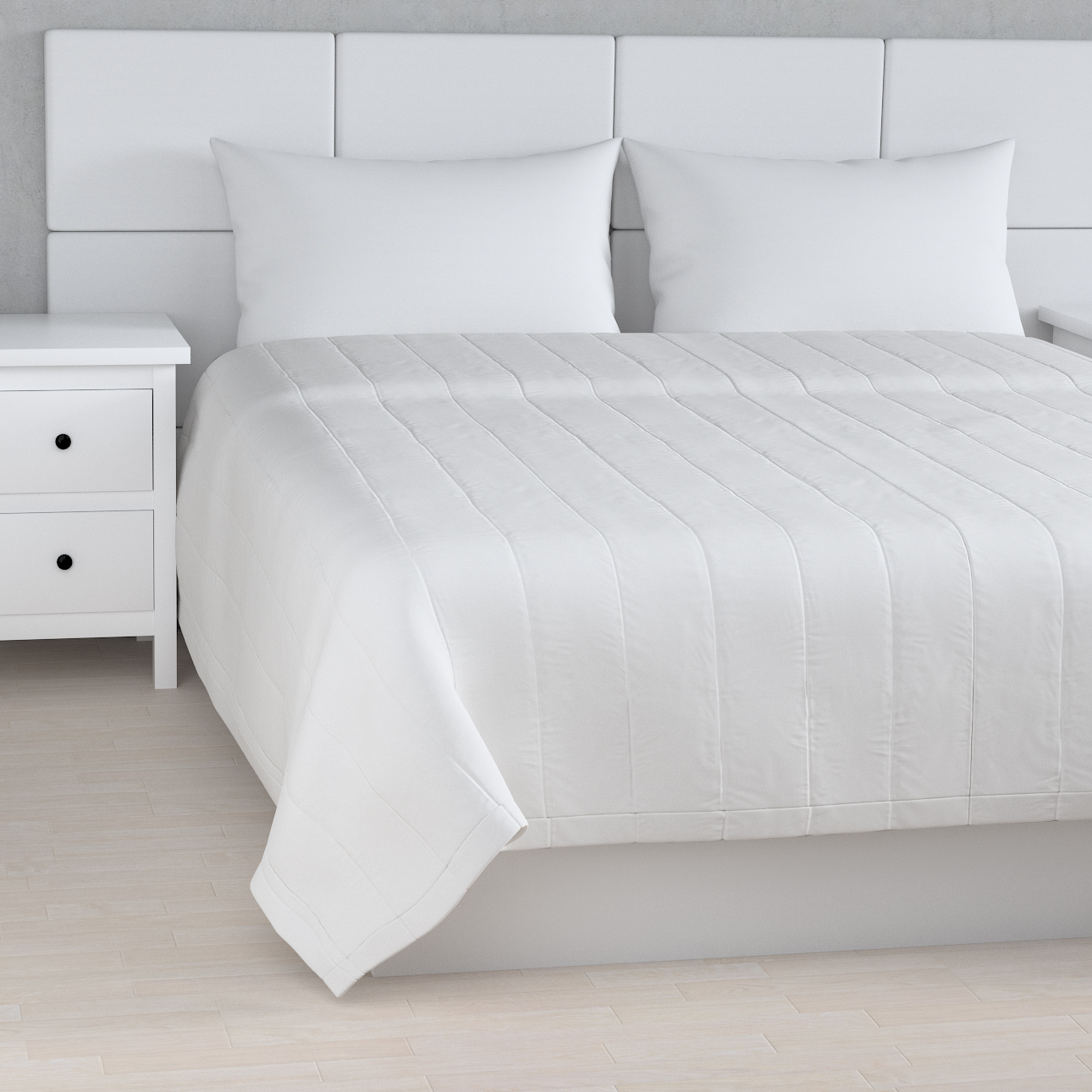 Prehoz s pozdĺžným prešívaním, biela, Loneta, 133-02 Prehoz s pozdĺžným prešívaním, biela, Loneta, 133-02