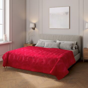 Prehoz  s pozdĺžným prešívaním, bordová tkanina s vytkaným ornamentom , Damasco, 613-13