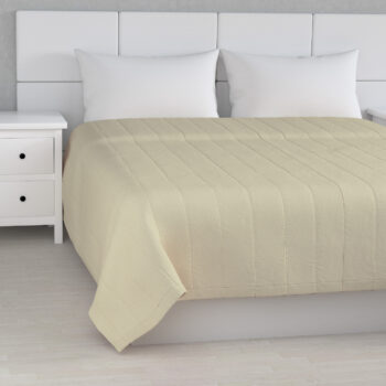 Prehoz  s pozdĺžným prešívaním, krémová, Chenille, 161-39