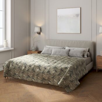 Prehoz  s pozdĺžným prešívaním, odtiene hnedej, béžovej a zelenej, Abigail, 143-12