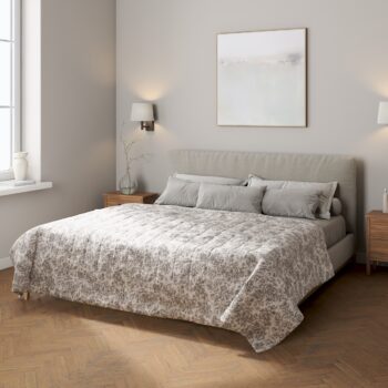 Prehoz  s pozdĺžným prešívaním, šedá a biela, Arte, 144-02