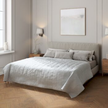 Prehoz  s pozdĺžným prešívaním, sivo-strieborná, Sunny, 142-57