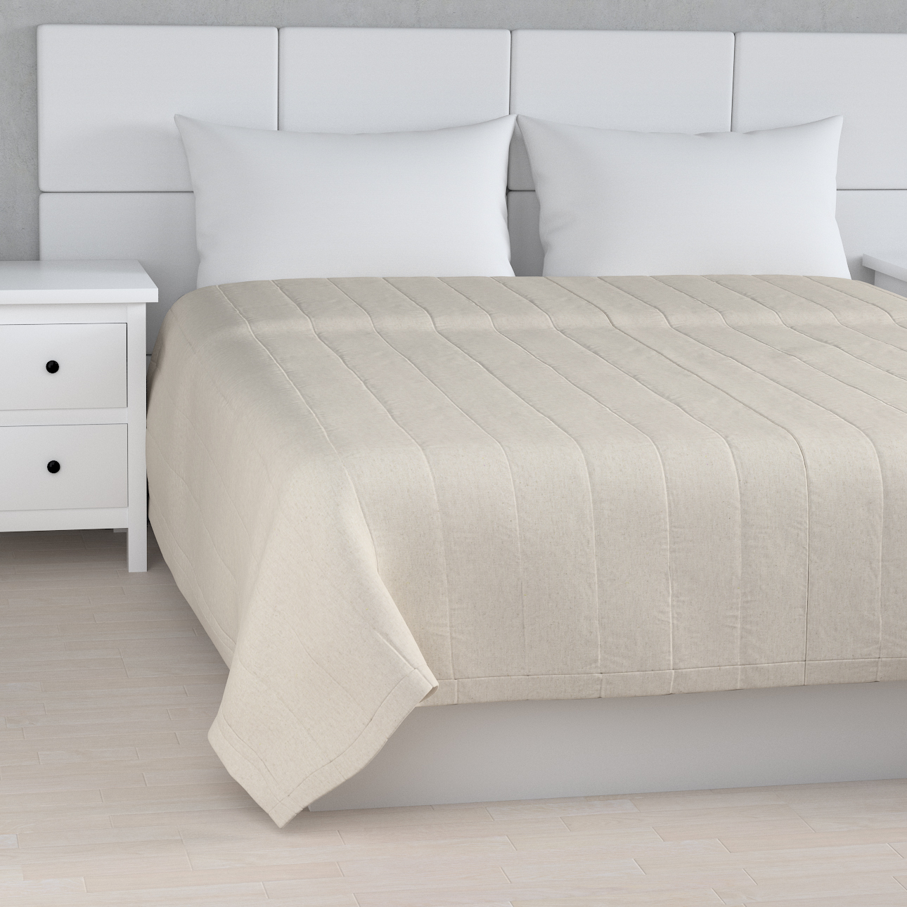 Prehoz s pozdĺžným prešívaním, svetlo šedá melanž, Loneta, 133-65 Prehoz s pozdĺžným prešívaním, svetlo šedá melanž, Loneta, 133-65