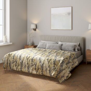 Prehoz  s pozdĺžným prešívaním, žlto-sivá, Arte, 144-03