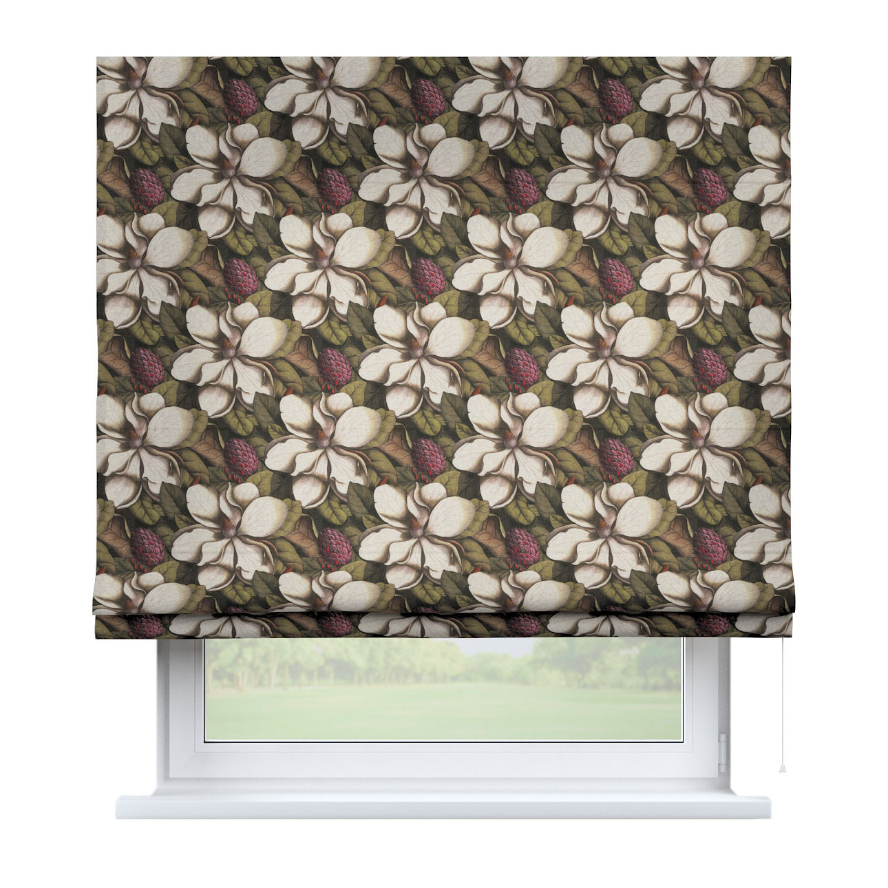 Rímska Roleta Bari, béžový a zelený kvetinový motív, Eden, 144-24 Rímska Roleta Bari, béžový a zelený kvetinový motív, Eden, 144-24