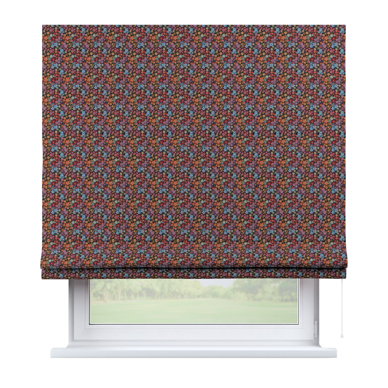 Rímska Roleta Bari, farebné kvety na čiernom pozadí, Intenso Premium, 144-32 Rímska Roleta Bari, farebné kvety na čiernom pozadí, Intenso Premium, 144-32