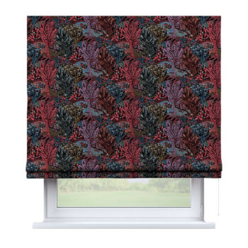 Rímska Roleta Bari, farebný kvetinový motív na čiernom pozadí, Intenso Premium, 144-26