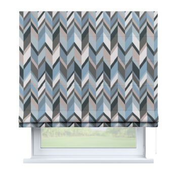 Rímska Roleta Bari, geometrické vzory v modrej a béžovej farbe, Vintage 70's, 143-54