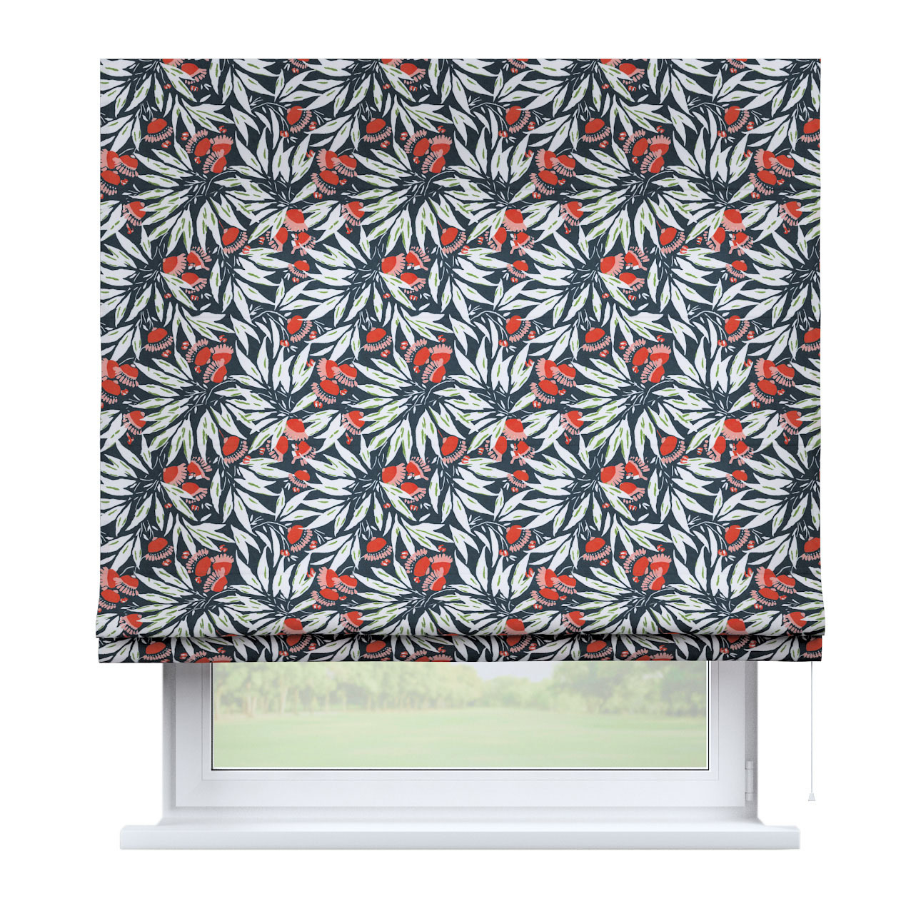 Rímska Roleta Bari, kvety na tmavomodrom pozadí, Eden, 144-20 Rímska Roleta Bari, kvety na tmavomodrom pozadí, Eden, 144-20