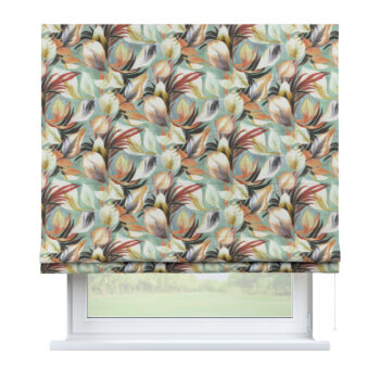 Rímska Roleta Bari, oranžovo-gaštanovo-žlté listy na pozadí mäty, Abigail, 143-61