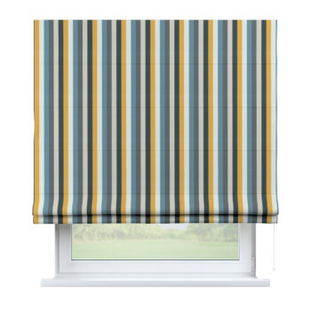 Rímska Roleta Bari, pásy v odtieňoch žlto-hnedo-modrých farbách, Vintage 70's, 143-59