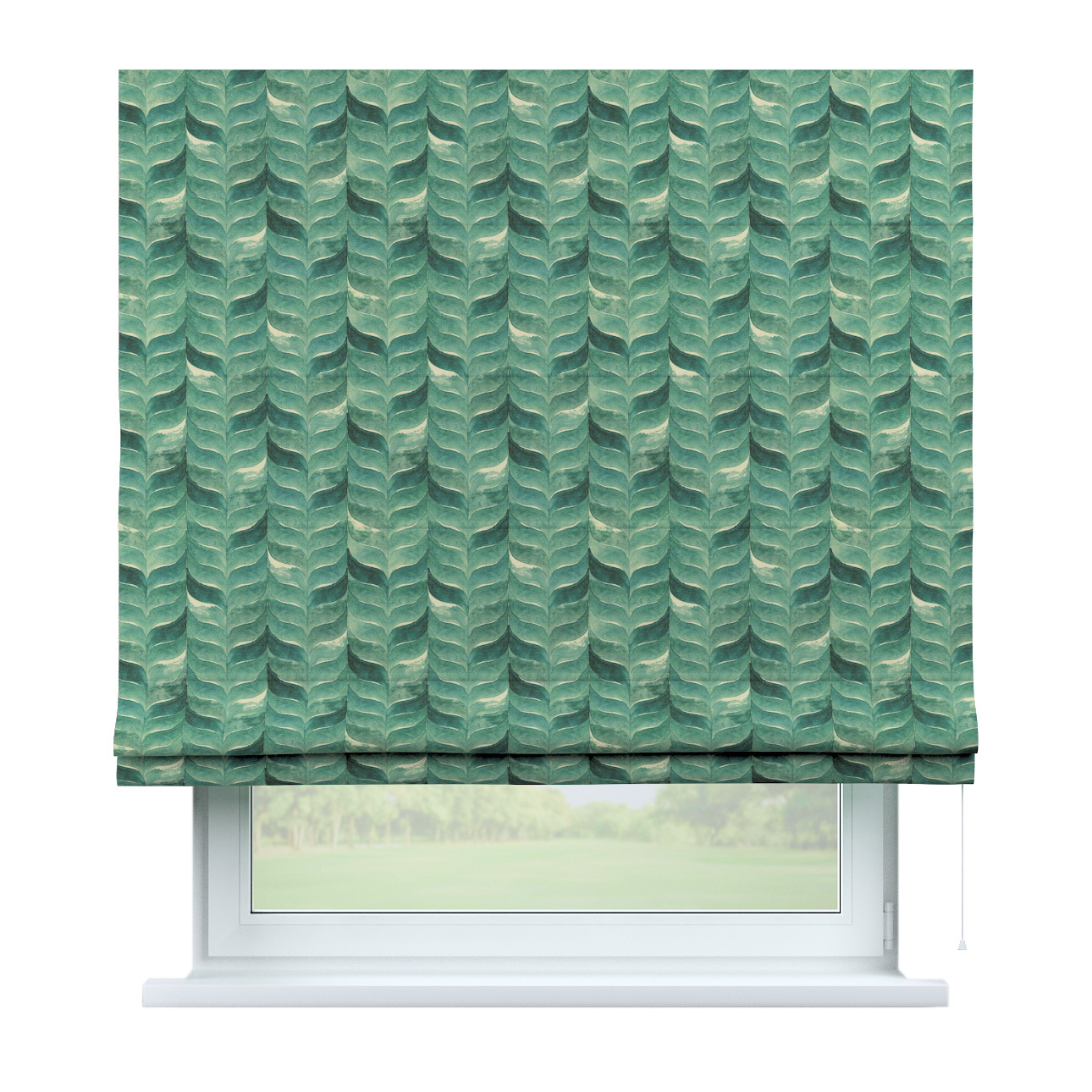 Rímska Roleta Bari, smaragdovo - zelený vzor na plátne, Abigail, 143-16 Rímska Roleta Bari, smaragdovo - zelený vzor na plátne, Abigail, 143-16