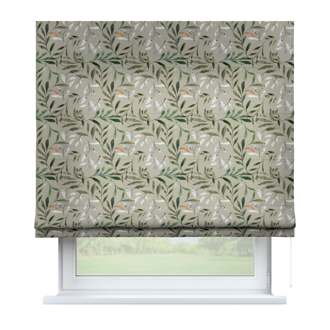 Rímska Roleta Bari, zelené vetvy na sivom pozadí, Eden, 144-23 Rímska Roleta Bari, zelené vetvy na sivom pozadí, Eden, 144-23