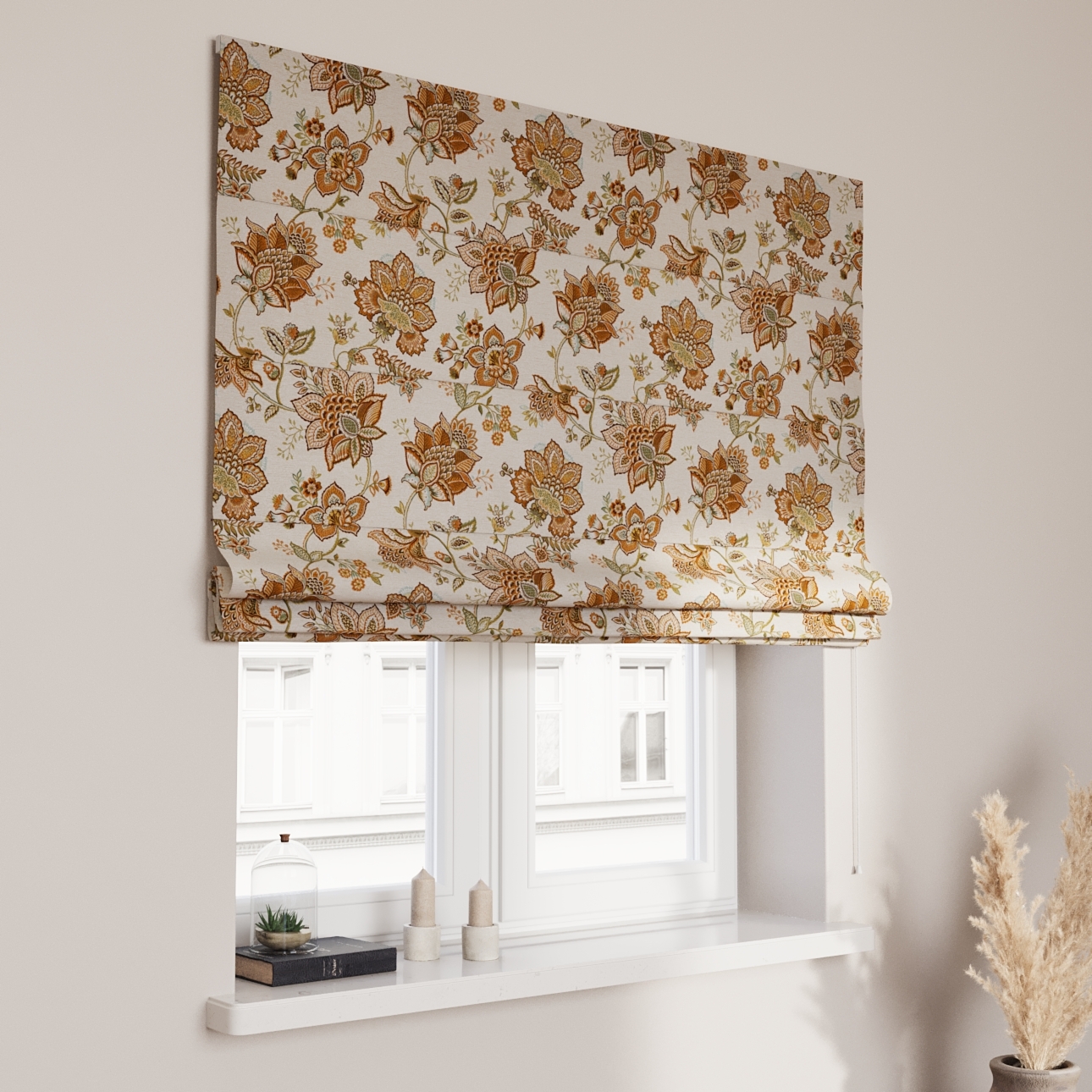 Rímska roleta Capri, béžové kvety, Intenso Premium, 144-27 Rímska roleta Capri, béžové kvety, Intenso Premium, 144-27