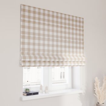 Rímska roleta Capri, béžovo-biele veľké káro, Quadro, 136-08