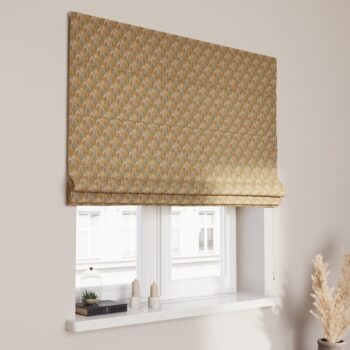 Rímska roleta Capri, béžový a zelený kvetinový motív, Intenso Premium, 144-28