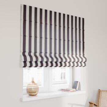 Rímska roleta Capri, biało-grafitowe pionowe pasy, Quadro, 143-92