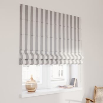Rímska roleta Capri, biało-szare pionowe pasy, Quadro, 143-91
