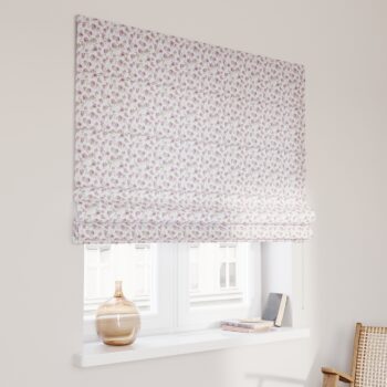 Rímska roleta Capri, biela - ružová, Flowers, 143-95