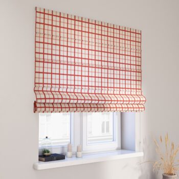 Rímska roleta Capri, bordové káro na svetlobéžovom podklade, Avinon, 131-15