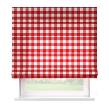 Rímska roleta Capri, červeno-biele veľké káro, Quadro, 136-18