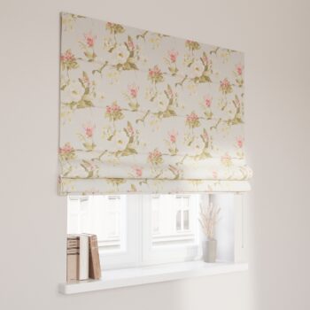 Rímska roleta Capri, duże kwiaty na niebieskim tle, Londres, 143-86