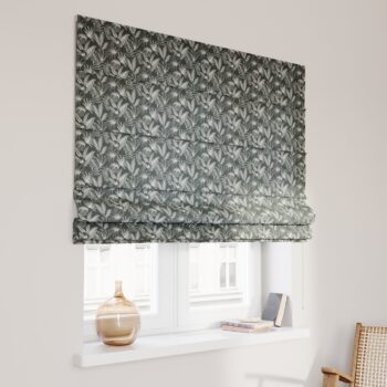 Rímska roleta Capri, listy na čiernom podklade, Flowers, 143-73