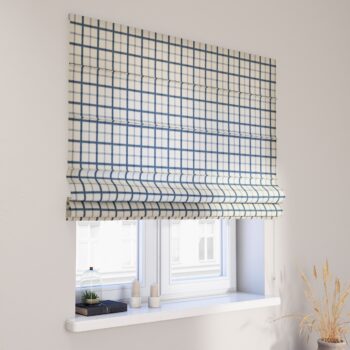 Rímska roleta Capri, modré káro na svetlobéžoom podklade, Avinon, 131-66