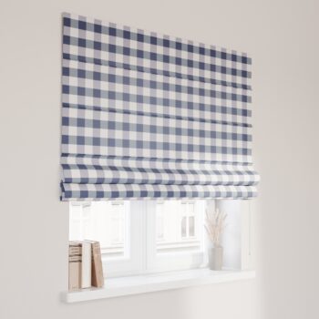 Rímska roleta Capri, modro - biele veľké káro, Quadro, 136-03