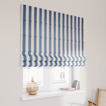 Rímska roleta Capri, niebiesko-białe pionowe pasy, Quadro, 143-90