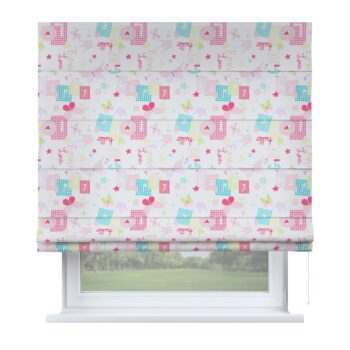 Rímska roleta Capri, pastelové vzory na bielom podklade, Výpredaj, 141-51