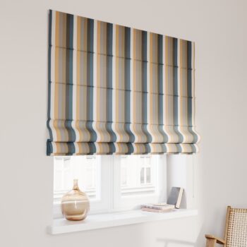 Rímska roleta Capri, pásy v odtieňoch červeno-hnedo-modrých farbách, Vintage 70's, 143-58