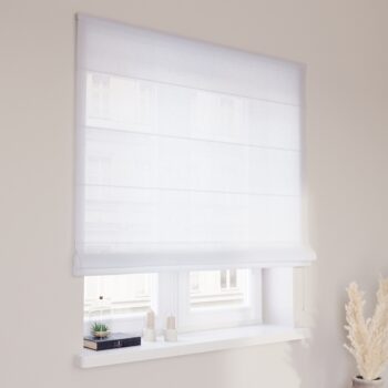 Rímska roleta Capri, poloriesvitná, biela, Romantica, 128-77