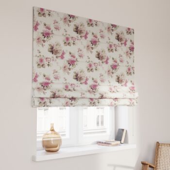 Rímska roleta Capri, ružovo-béžové ruže na krémovom podklade, Londres, 141-07