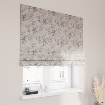 Rímska roleta Capri, sivo - béžové rastliny na sivom podklade, Londres, 143-37